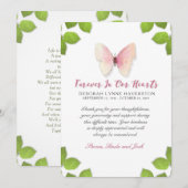 Dank u voor uw sympathie Butterfly Memorial Kaart (Voorkant / Achterkant)