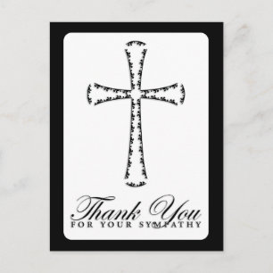 dank u voor uw sympathie ( elegant cross ) briefkaart