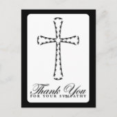 dank u voor uw sympathie ( elegant cross ) briefkaart (Voorkant)