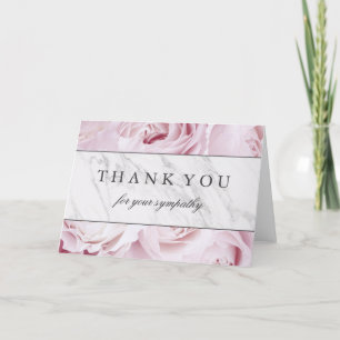 Dank u voor uw sympathie Rozen en marmer Bedankkaart