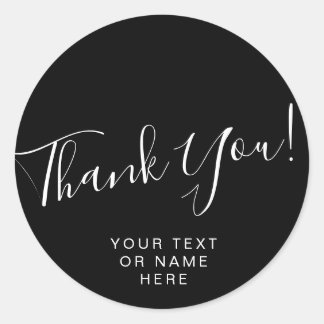 Dank u voor uw typografie minimalistisch wazige ro ronde sticker