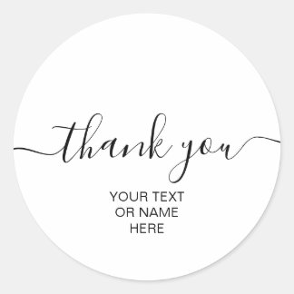 Dank u voor uw typografie minimalistische wazige r ronde sticker