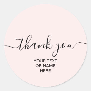 Dank u voor uw typografie minimalistische wazige r ronde sticker