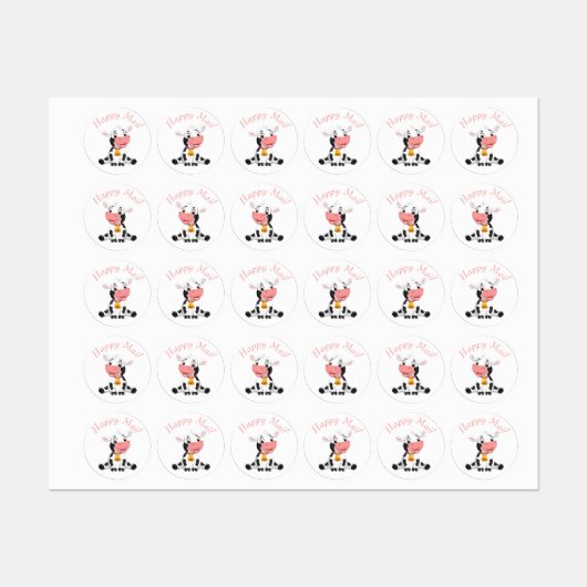 dank u voor uw verjaardag roze stickers (Vel)