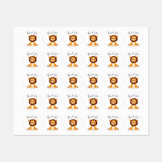 dank u voor uw verjaardagslabel LION Labels (Vel)