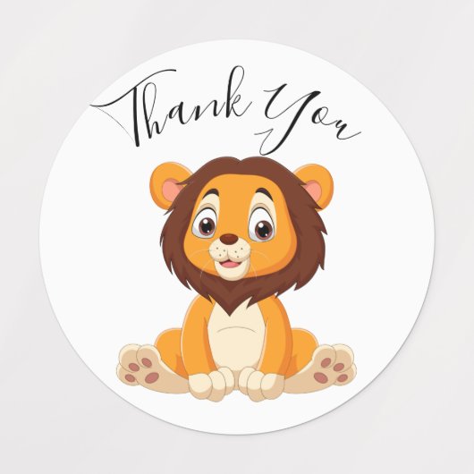 dank u voor uw verjaardagslabel LION Labels (Design 2)