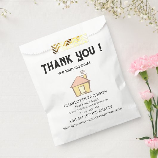 Dank u voor uw verwijzing Real Estate Agent Bedankzakje (Gezegeld)