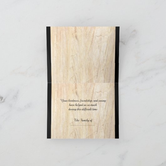 Dank u voor uw vriendelijke uiting van medeleven bedankkaart (Binnen)