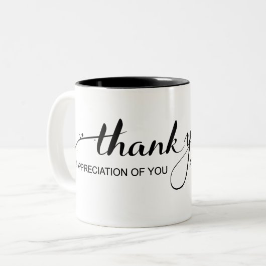 "Dank u voor uw waardering" Mok (Voorkant links)