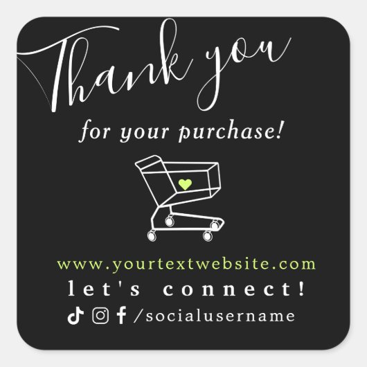 dank u voor uw winkelen met ons vierkante sticker (Voorkant)