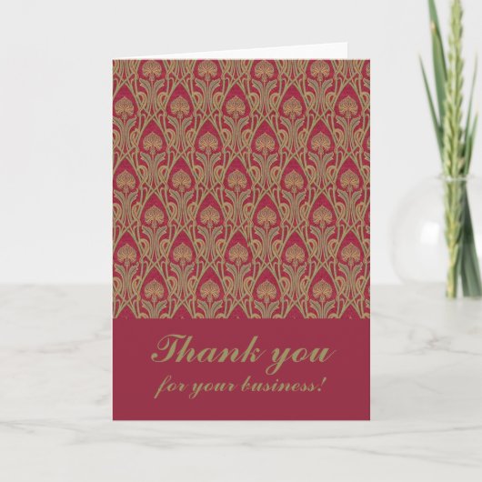 Dank u voor uw zakelijke damask bedankkaart (Voorkant)