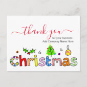 Dank U Voor Uw Zakelijke Kerstbestelling Briefkaart (Voorkant)
