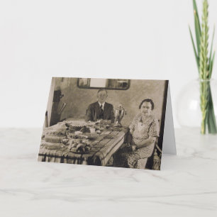 Dank u voor Voedsel en Gastvrijheid, Vintage Foto Bedankkaart