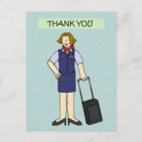 Dank u Vrouw Cabin Crew Cartoon