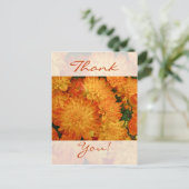 Dank u - Vuur Oranje chrysanten Briefkaart (Staand voorkant)