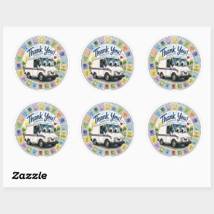 Dank u waardering postarbeiders ronde sticker