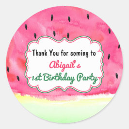 Dank u watermeloen Party Favor sticker label