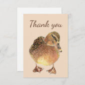 Dank u Waterverf Cursief Boerderij Duck Bird Bedankkaart (Voorkant / Achterkant)