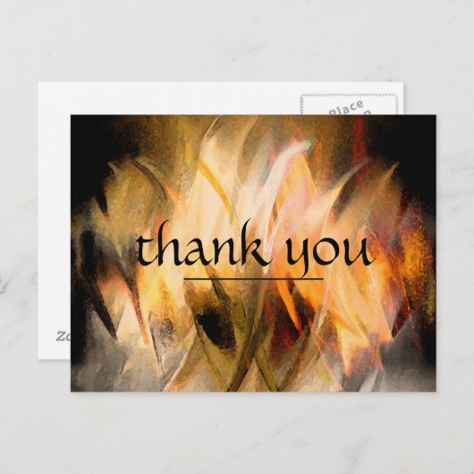 Dank u waterverf die schildercanvas Vuur Weddensch Briefkaart (Voorkant / Achterkant)
