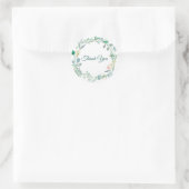 Dank u Waterverf Floral en Greenery Wreate Ronde Sticker (Tas)