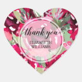 Dank u Waterverf Floral Hart Sticker