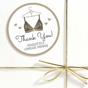 Dank u Waterverf Lingerie Vrijgezellenfeest Ronde Sticker