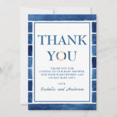 Dank u Waterverf Nautical Threaded Baby shower Bedankkaart (Voorkant)