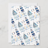 Dank u Waterverf Nautical Threaded Baby shower Bedankkaart (Achterkant)