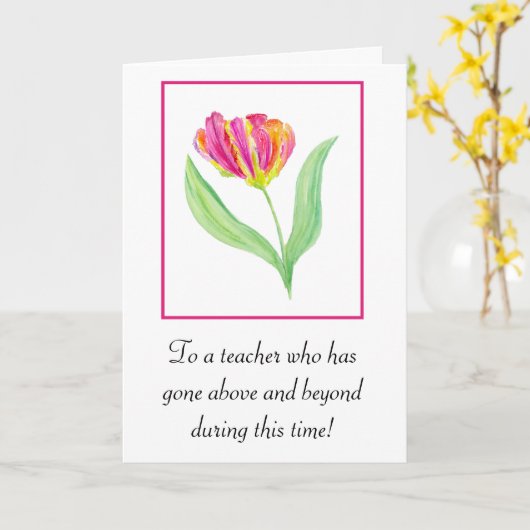 Dank u Waterverf Parrot Tulips Kaart (Gele Bloem)