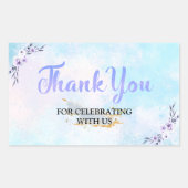 Dank u Waterverf Pastel Rechthoekige Sticker (Voorkant)