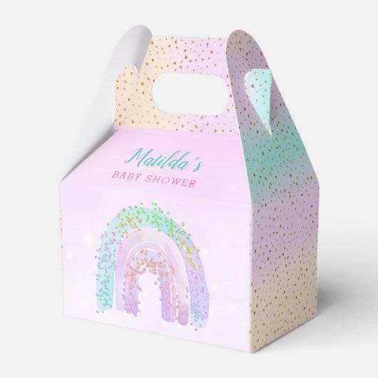 Dank u Waterverf Regenboogdag Baby shower Bedankdoosjes (Voorkant Zijde)