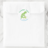 Dank u Waterverf T-Rex Dinosaurus gepersonaliseerd Ronde Sticker (Tas)