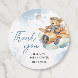 Dank u Waterverf Teddy Bear Baby shower Bedankjes Labels