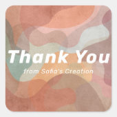 Dank U Waterverf Vierkante Sticker (Voorkant)
