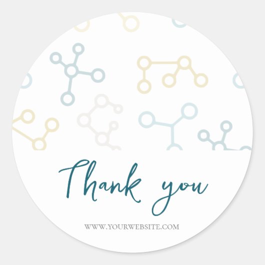Dank u website Professionele Wetenschap Business Ronde Sticker (Voorkant)
