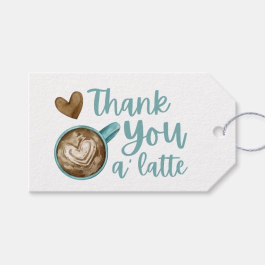 Dank u wel A' Latte Gift Labels Cadeaulabel (Voorkant (Horizontaal))