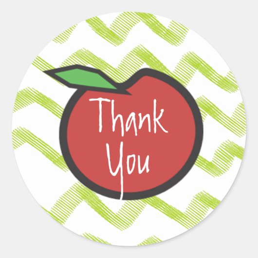 Dank u wel Apple-leraar Chevron Gewaardeerde Stick Ronde Sticker (Voorkant)