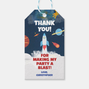 Dank u wel Astronaut Birthday party Outer Space Cadeaulabel