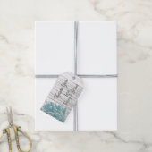 Dank u wel Beachy Wood Blauwgroen Koraal Gift Labe Cadeaulabel (Met Touw)