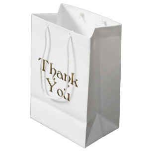 Dank u wel Bedankt Golden Typografie Medium Cadeauzakje