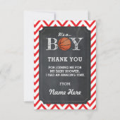 Dank u wel BY Basketball Cards Chalk Red Chevron Kaart (Voorkant)