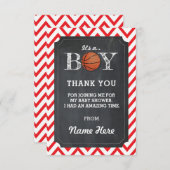 Dank u wel BY Basketball Cards Chalk Red Chevron Kaart (Voorkant / Achterkant)