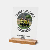 Dank u wel Coach Team Naam Foto Acryl Bord (Hoek)
