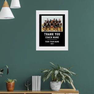Dank u wel Coach Team Naam Foto Poster