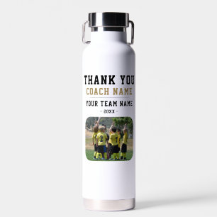 Dank u wel Coach Team Naam Foto Waterfles