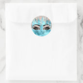 Dank u wel Confetti Roos Glitter Eyelash Ocean Ronde Sticker (Tas)