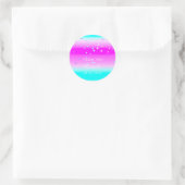 Dank u wel Datum Blauwe Roze Oceanic Ombre Ronde Sticker (Tas)