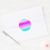 Dank u wel Datum Blauwe Roze Oceanic Ombre Ronde Sticker (Envelop)