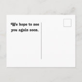 Dank u wel de verhuurde zeemeeuw van het gasthuis briefkaart (Achterkant)