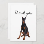 Dank u wel Doberman Dog Pet Animal Bedankkaart (Voorkant / Achterkant)